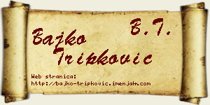 Bajko Tripković vizit kartica